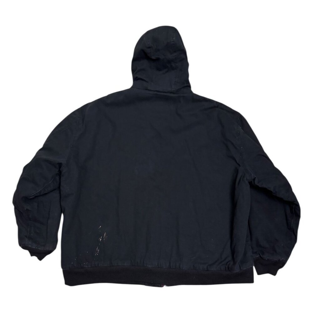 CRAFTSMAN Coat Black Canvas Quilted Hood Bomber Work Winter Jacket Mens 2XL - Picture 2 of 7